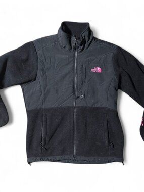 The North Face Denali Fleece Jacket Womens Large Black Pink Ribbon